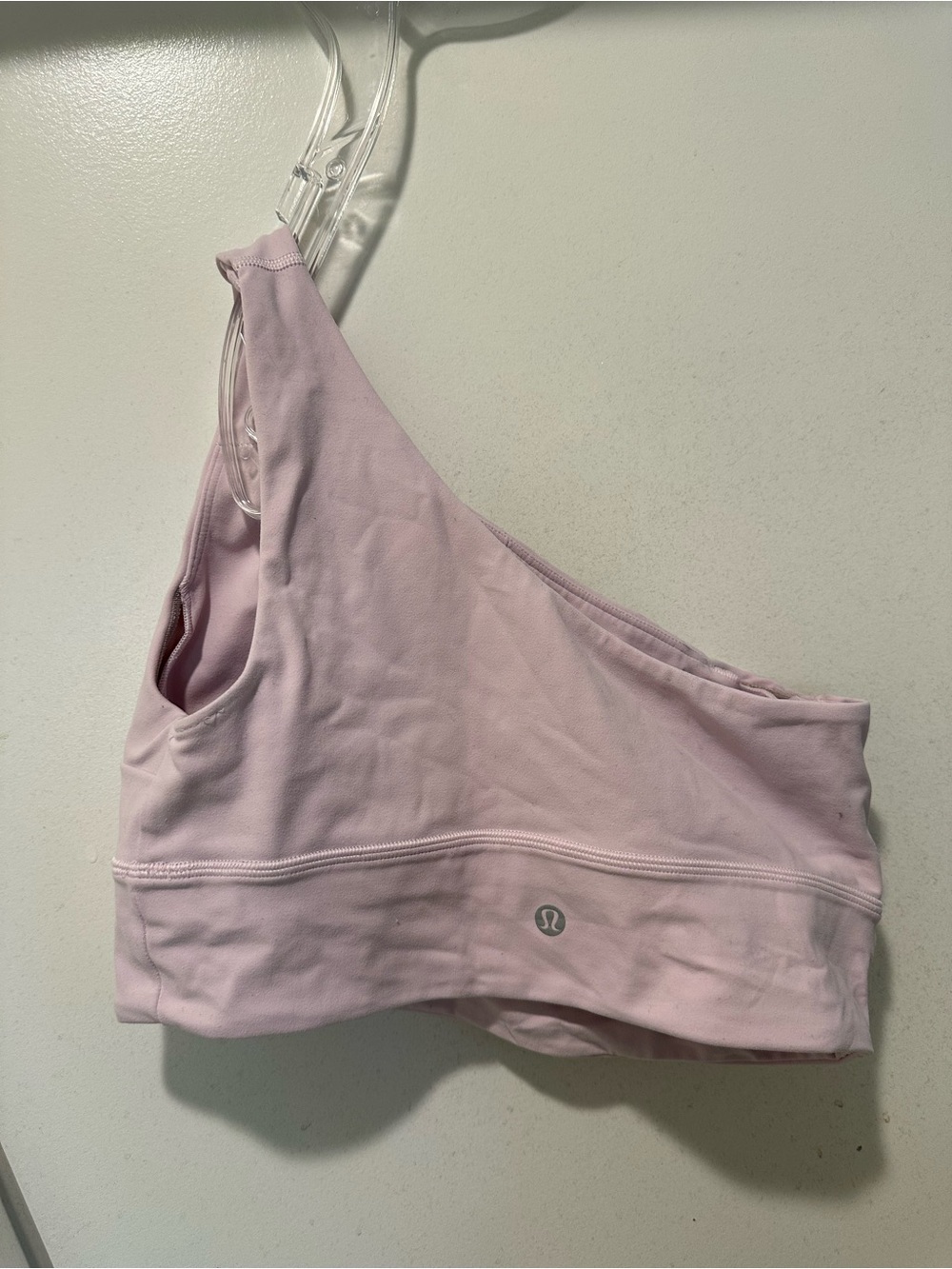 Lululemon One-Shoulder Asymmetrical Sports Bra in Light Pink Size 10